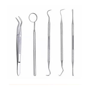 Set of 5 Manual High Steel Scraper Tooth Plaque Removal Tools for Dental Tartar in Cat Dogs & Pets Teeth CE By Grip Surgical - Product Image 1