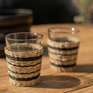 Cheap cost hand woven <b>black</b> sea grass tumbler eco <b>table</b> accessories seagrass drinkware <b>covers</b> - Product Image 5