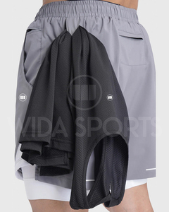 <b>Men</b> Athletic 2-in-1 <b>Shorts</b> with <b>Compression</b> Liner Breathable Running Gym Fitness Training <b>Shorts</b> - Product Image 4