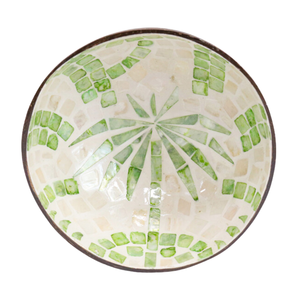 Tazón de Madera de Coco Sostenible - Incrustaciones de Concha Luminosa - Artículos Artesanales de Lujo Ecológico - Product Image 1