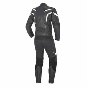 Unisex Full Sleeve Printed Motorcycle Racing <b>Suit</b> Front High Visibility Polyester/Nylon Black White <b>Red</b> Color Blocked Breathable - Product Image 5
