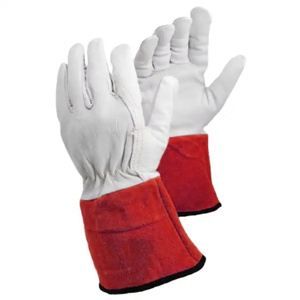 Top-Grade Cowhide Split Leather TIG Welding <b>Gloves</b> <b>Long</b> Lasting Flame Retardant Reflective Safety Gear for Welding Firefighting - Product Image 3