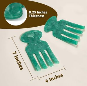 e Resin Salad Hands | Aqua Teal <b>Serving</b> Utensils Set of 2, 8 inch | Stylish Salad Servers or Salad <b>Tongs</b> Day Decorative Salad - Product Image 1
