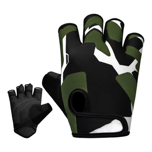 Half Finger Fitness <b>Gloves</b> Black Red PU Leather Adjustable Wrist Unisex Gym <b>Weight</b> Lifting Workout <b>Gloves</b> Breathable Anti Slip - Product Image 5