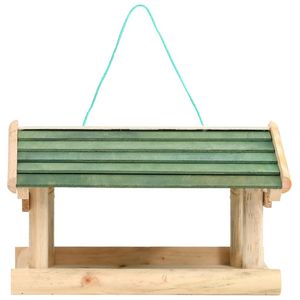 Comedero para Pájaros de Madera de Abeto Sólido, 13.8 x 11.6 x 8.3 Pulgadas, Verde y Ecológico, Accesorios para Pájaros - Product Image 2