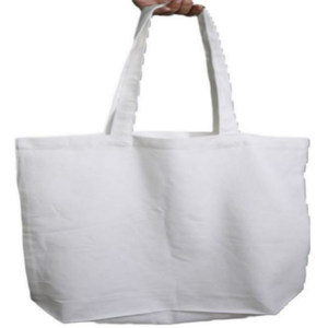 Sac fourre-tout écologique en coton biologique recyclable avec poignée longue pour les achats professionnels, personnalisable par sérigraphie - Product Image 1