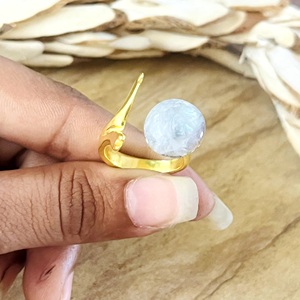 High Demand Boho Fish Tail <b>Ring</b> Boho Brass Moonstone <b>Ring</b> for Women 18k Gold Plated <b>Dainty</b> Open Band <b>Ring</b> for Wholesale/OEM/ODM - Product Image 6