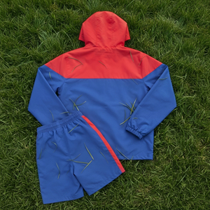 Wholesale Lightweight Windbreaker Nylon Shorts Set Custom Zipper Rain Hoodie Drawstring Waist Shorts Two Piece Unisex - Product Image 2