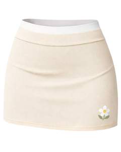 Conjunto de top corto beige y minifalda personalizado para mujer, conjunto deportivo sin mangas de dos piezas, para yoga, gimnasio, fitness, verano, informal. - Product Image 5