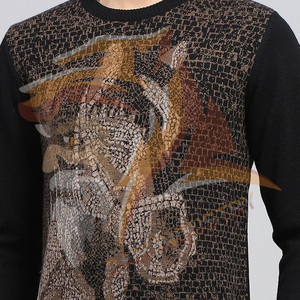 Pull en coton 100% de haute qualité pour homme, logo personnalisé, pull en tricot décontracté uni, entièrement personnalisable, pull en coton pour homme - Product Image 4