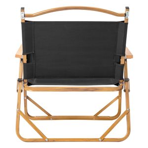 Silla de Camping de Tamaño Mediano 53*55*61cm, Marco de Aluminio, Tela Oxford Negra 600D, Capacidad de Carga de 100kg, Imitación de Madera con Acabado en Aerosol - Product Image 4