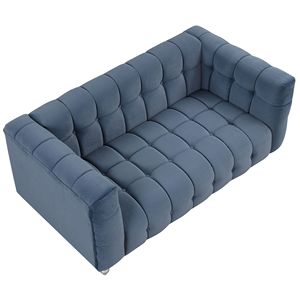63\" Modern Dutch Fluff Upholstered <b>Sofa</b> with Buttoned Tufted Backrest and Solid Wood <b>Legs</b> <b>for</b> Living Room - Product Image 5