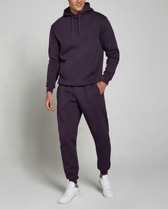 100% Cotton Casual Fleece Baggy Stacked Sweatpants Hoodie Set Jogging Suit Winter Lightweight Gym Sportswear Solid <b>Tracksuit</b> - Product Image 1