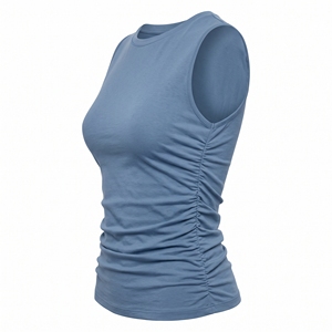 Camiseta Casual de Verano para Mujer, Cuello Redondo, Manga Corta, Tejido Transpirable, OEM, ODM, Logotipo Personalizado al por Mayor, MOQ Bajo - Product Image 5