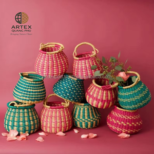 Cesta Bolga de Seagrass Hecha a Mano en Vietnam, Cesta de Almacenamiento Ecológica, Suministro al por Mayor ARTEX QUANG PHU - Product Image 5