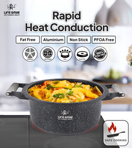 Juego de Utensilios de Cocina Antiadherentes de Granito Premium con Asas de Baquelita Resistentes al Calor, Tapas Metálicas Ahorradoras de Energía y Base Apta para Inducción - Product Image 6