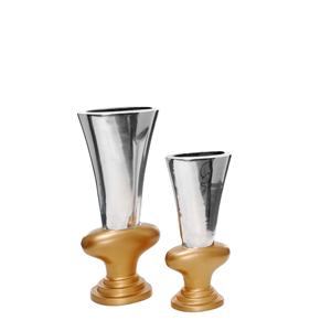 Luxury Handmade <b>Gold</b> and Silver Floral Design Metal Flower <b>Vase</b> Set New Arrival Wedding Decoration <b>Floor</b> <b>Vase</b> Low Price - Product Image 1