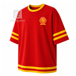 เสื้อเชิ้ตชมรมนักศึกษา NSPDK แบบสั่งทำพิเศษ ปักโลโก้ด้านหน้า สีแดงและสีทอง เสื้อยืดแขนสั้นโพลีเอสเตอร์สำหรับผู้หญิง เสื้อผ้าสไตล์กรีก - Product Image 2