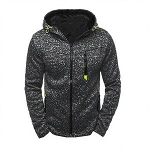Sweat-shirt à capuche zippé pour homme en polaire polyester, respirant, coupe-vent, style streetwear décontracté pour l'automne et l'hiver - Product Image 4