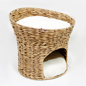 Casa Redonda de Metal y Plástico de 2 Niveles para Mascotas, Nido para Gatos de Interior, Clásica, Transpirable, de Color Sólido, Tamaño Pequeño, No Requiere Ensamblaje - Product Image 5