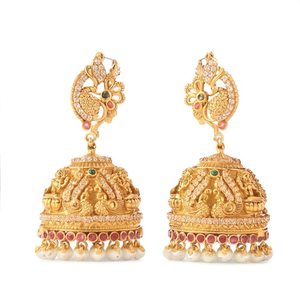Fine Dangle Earrings Temple Jewelry Design Jhumki - Product Image 2