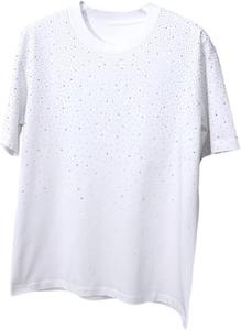 T-Shirt noir à strass pour hommes, luxueux, orné de diamants scintillants, ONEAPEX INTERNATIONAL, manches courtes, respirant, Streetwear - Product Image 5