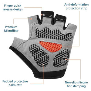 Custom Cycling Gloves Breathable Half <b>Finger</b> <b>Bike</b> Gloves for Road MTB Bicycle Riding Anti Slip Padded OEM Cycling Gloves - Product Image 4