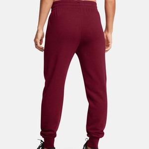 Women's Maroon Terry Jogger Pants <b>Elastic</b> <b>Waist</b> Drawstring Ankle Length Sporty Casual <b>Trousers</b> - Product Image 2