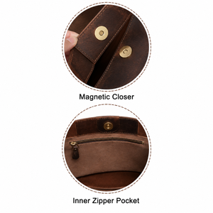 Bolso Tote de Cuero Genuino Vintage para Mujer, Estilo Veraniego, Color Café, Gran Capacidad, con Bolsillo Interior - Product Image 4