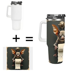 Stainless Steel Tumbler 40oz With Bat Design For <b>Coffee</b> Or Tea - Product Image 1