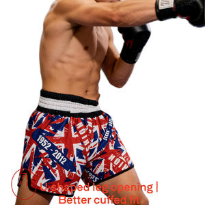 Pantalones Cortos de Muay Thai para Hombre, Estampado Satinado, Cintura Elástica, para Entrenamiento de Gimnasio, Kickboxing, Ligeros, Coloridos - Product Image 4