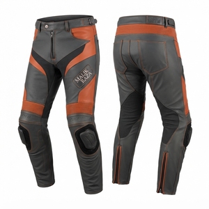 Pantalon en cuir pour course de moto |   Sur mesure |   Cuir de vache |   Couleurs de l'équipe de cyclistes - Product Image 1