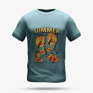 Camiseta de Algodón de Corte Holgado Estilo Urbano para Hombre, Colección de Verano, Diseño Gráfico DTF, Cómoda, Color Personalizado - Product Image 1