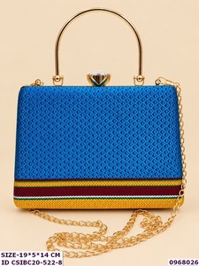 <b>Yellow</b> Pattern Evening <b>Clutch</b> Bag Women Chain Strap Metal Handle Rectangular Handbag for Wedding Party - Product Image 5