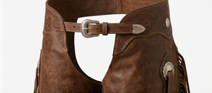 Chaps d'équitation western en cuir marron de qualité supérieure avec franges, équipement de protection des jambes pour l'équitation - Product Image 5