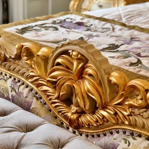 ชุดห้องนอนหรูหราสไตล์เบเวอร์ลี่ฮิลส์ รุ่น Montage  ตกแต่งด้วยทองคำ  ทำจากไม้มะฮอกกานีแกะสลัก  รับประกันคุณภาพ - Product Image 5