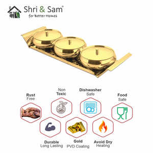 Lunia <b>Stainless</b> <b>Steel</b> <b>Bowl</b> Set with Gold PVD Coating - Product Image 3