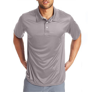 Polo personnalisé en polyester, vêtements de sport gris respirants pour hommes, haut pour entraînement professionnel en salle de sport, vêtements décontractés, nouveau style technique - Product Image 1