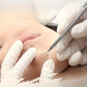 Aiguille extractrice de points noirs, outil d'extraction d'acné pour le visage, en acier inoxydable, pointe de précision avec tube de protection - Product Image 3