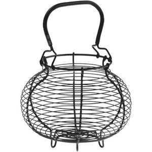 Vintage Modern Eco-Friendly Metal Wire <b>Egg</b> <b>Baskets</b> with Wooden Handle and Space Saving Flexible Design for Food Storage - Product Image 6