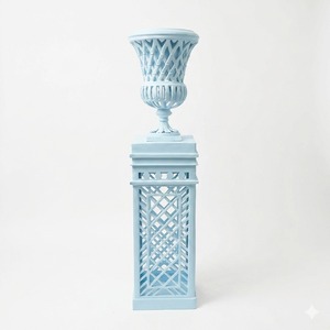 Support de jardinière en métal finition rose, écologique, design treillis, pour la maison et l'extérieur, style classique vintage, revêtement poudré - Product Image 4