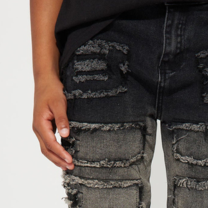 Straight Fit <b>Denim</b> Pants Soft Washed Stretchable <b>Material</b> With Customizable Logo Designing / Stylish Designing With Cheap Rate - Product Image 2