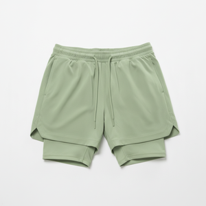 Nouveaux shorts de sport pour hommes 100% polyester, séchage rapide, double couche, 2-en-1, pour la course à pied, le fitness et l'entraînement, pour garçons - Product Image 5