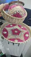 Ensemble de 3 thalis décoratifs pour Karwa Chauth avec bol Karwa et passoire pour les femmes, pour les célébrations festives