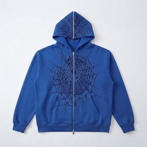 Sudadera con capucha y cremallera para hombre, color blanco, con estampado de telaraña, informal, de algodón tejido, corte regular, estilo bapehoodie, para otoño - Product Image 5