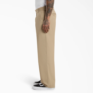 <b>Men's</b> <b>Khaki</b> Straight Casual <b>Pants</b> Flat Front Trousers - Product Image 1