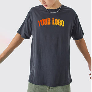 Camiseta Negra Oversize para Hombre 100% Algodón con Logo Personalizado - Estilo Streetwear con Hombros Caídos, Lavado Ácido y Estampado Serigrafiado de Manga Corta - Product Image 1