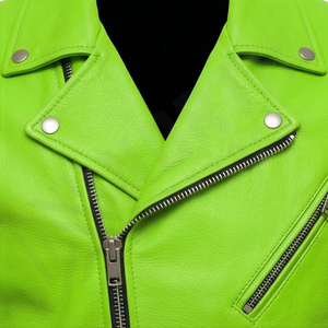 Chaqueta de Motociclista de Cuero Personalizada para Hombre, Logotipo OEM, Diseño Clásico de Motociclista, Cuero Genuino de Alta Calidad, Prenda Exterior de Moda - Product Image 4