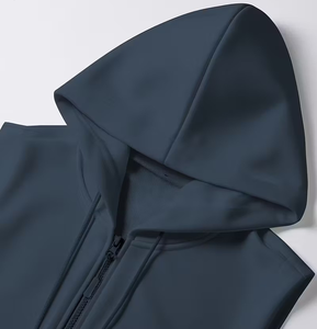 Men's Sports Casual Reversible Vest Hoodie Winter Hooded Warm Zip-Up Cooling Fleece Windproof Jacket with Pockets Black Gray - Product Image 3