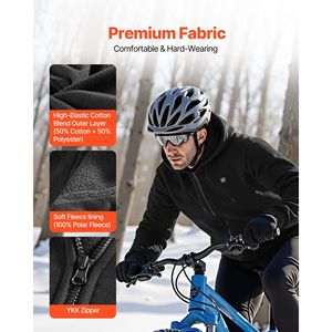 Sweat-shirt chauffant unisexe à fermeture éclair intégrale, batterie externe 7,4 V 16000 mAh, 5 zones chauffantes, 3 températures, veste technique d'extérieur avec capuche - Product Image 4